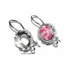 10 mm 925 sterling silver blank earrings with bezel cup and closed ring, Jewelry making, Setting, bezel cup,base earrings - 1 pair (2 piece)