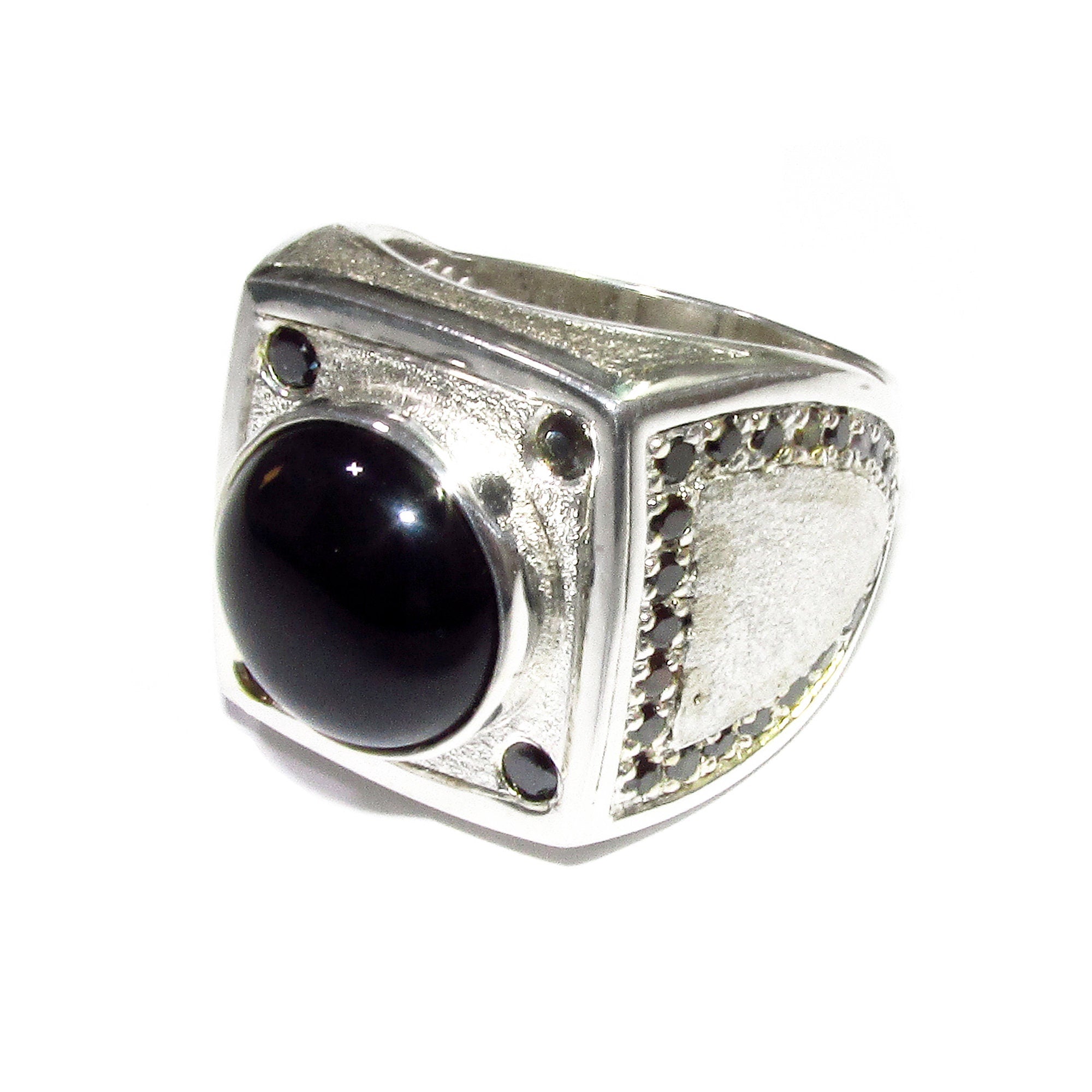 Black onyx ring 925 sterling silver size 10, Handmade ring, single copy, 925 sterling silver, Black onyx, silver ring, gemstone - 1 piece