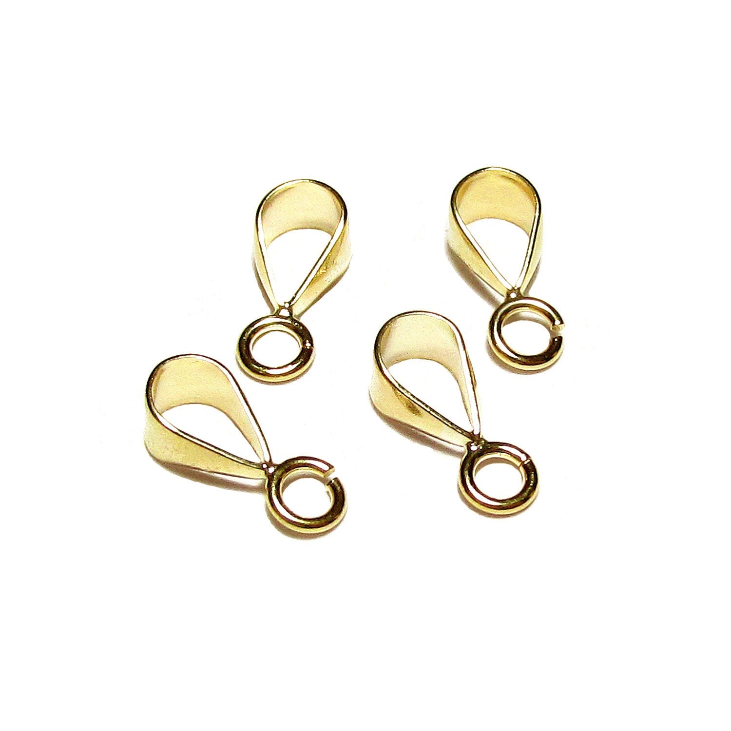 14K Solid Gold Pendant Bail with Open Ring (5.6x2.8 mm)