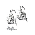 8 mm size 925 sterling silver blank earrings with bezel cup, earring, bezel cup, base earrings, Setting, Jewelry making - 1 pair (2 piece)