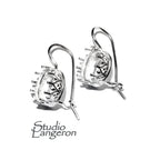 8 mm size 925 sterling silver blank earrings with bezel cup, earring, bezel cup, base earrings, Setting, Jewelry making - 1 pair (2 piece)