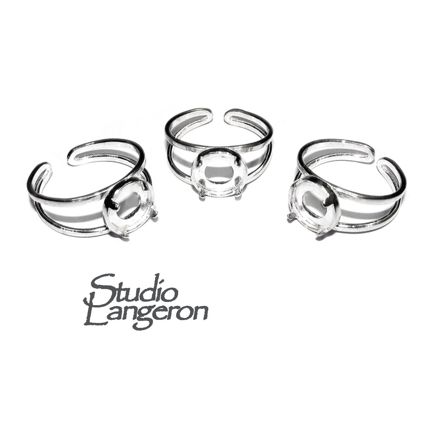 925 sterling silver open blank ring with bezel cup 8 mm, silver ring, base ring, sterling silver, bezel cup, Jewelry making - 1 piece