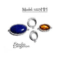 925 Sterling Silver Oval Bezel Cups with 2 closed rings, sizes 6x8-18x25mm, Setting, Jewelry making, Bracelet, Connector - 1 piece