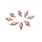 14K Rose Gold Filled White topaz pear Link Connector size 11x5mm, White topaz rose gold filled link, Connector, Jewelry making - 1 piece
