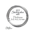 925 sterling silver wire Thickness 3.0, 4.0, 5.0 mm (8, 6, 4 GA), silver wire, 925 sterling silver wire, Jewelry making – 4 inch (10 cm)