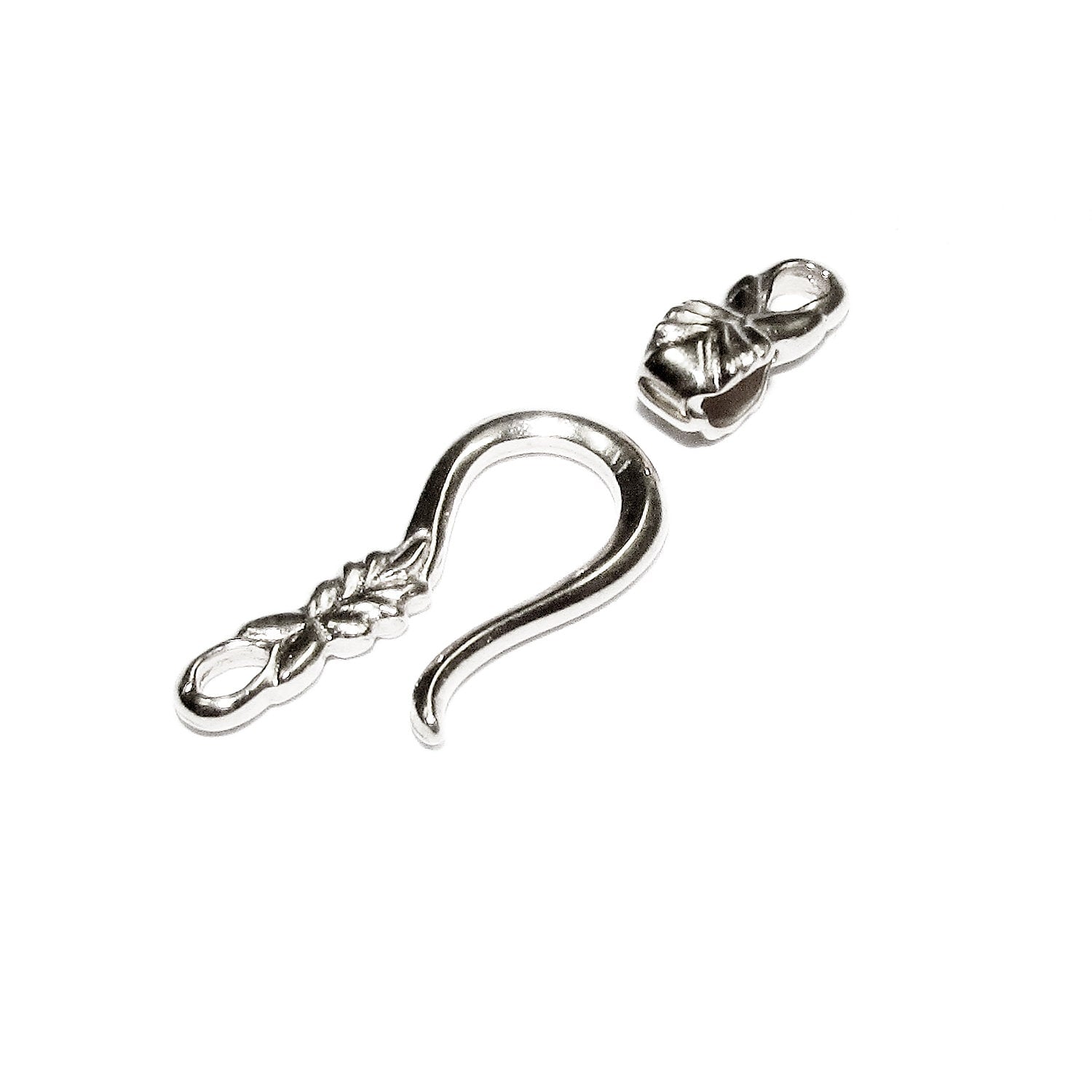 925 Sterling Silver Hook Eye Clasps size 2.5 cm, Jewelry making, Clasp, Hook eye clasp, Clasps, Sterling silver, Silver clasp - 1 piece