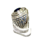 Statement blue topaz ring 925 sterling silver size 8 1/2, Handmade ring, single copy, 925 sterling silver, Natural topaz, Silver ring