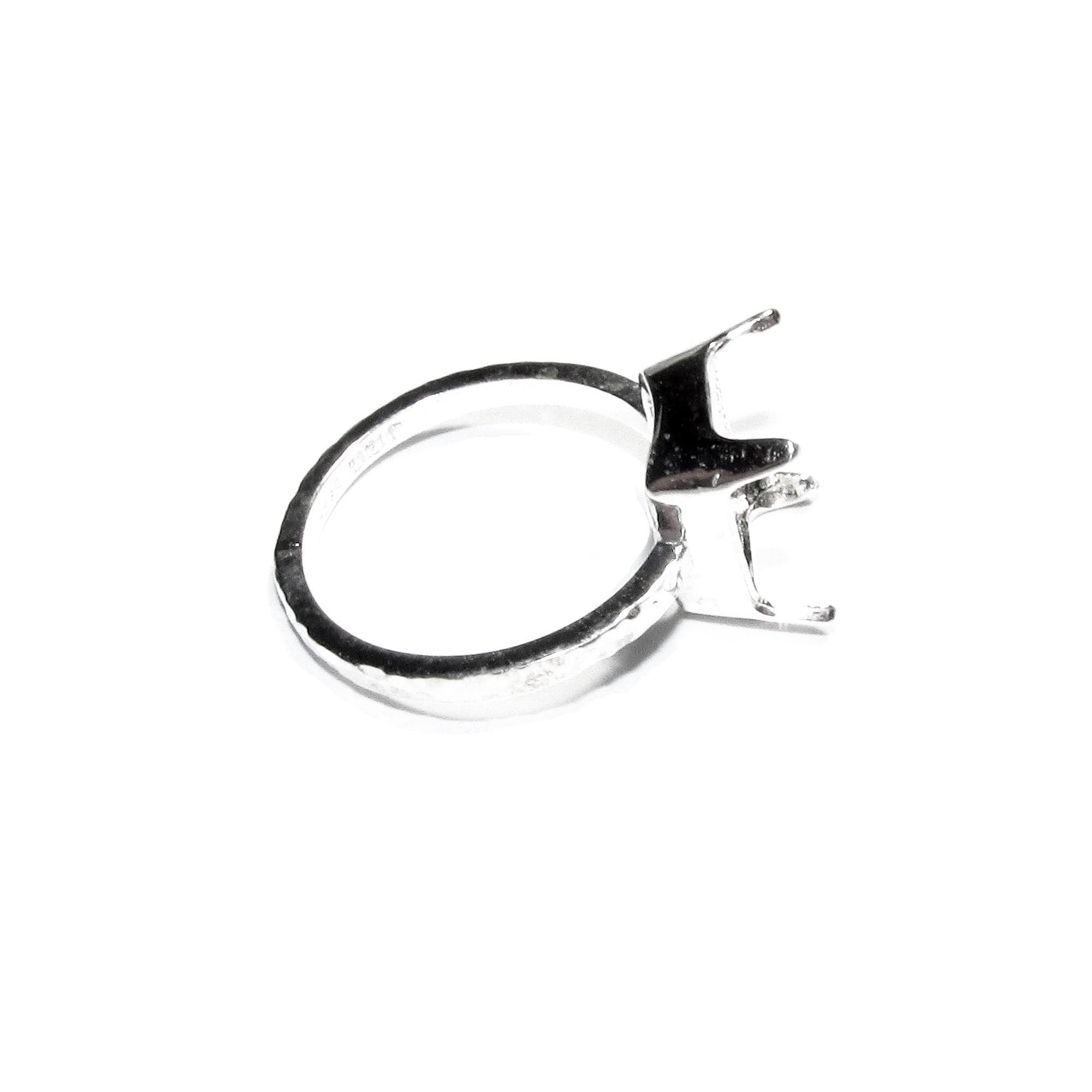 925 sterling silver blank ring with rectangular Prong Setting 8x10mm size 4-11, Jewelry making, base ring, Setting, Prong setting - 1 piece