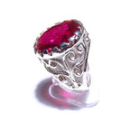 Statement Red topaz ring 925 sterling silver size 8 1/2, Handmade ring, single copy, Red topaz, silver ring, gemstone, Red topaz ring