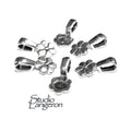 925 Sterling silver Flower Glue-on Flat Pad Pendant Bails, sterling silver Bail, Bail silver, Bail finding, Jewelry making - 1 piece