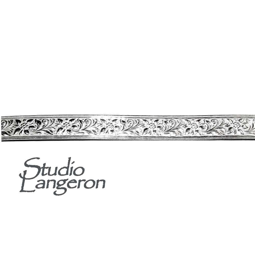 935 Argentium Silver Bezel wire, Gallery wire, Gallery ribbon, Gallery pattern, Jewelry making, Setting, Silver wire - 4 inch (10 cm)