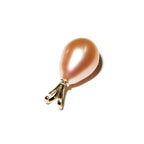 14K Pure Solid Yellow Gold Genuine Pearl Pendant, 14K Solid gold, Genuine pearl, Perl pendant, Elegant gift, Beautiful pendant, Pink pearl