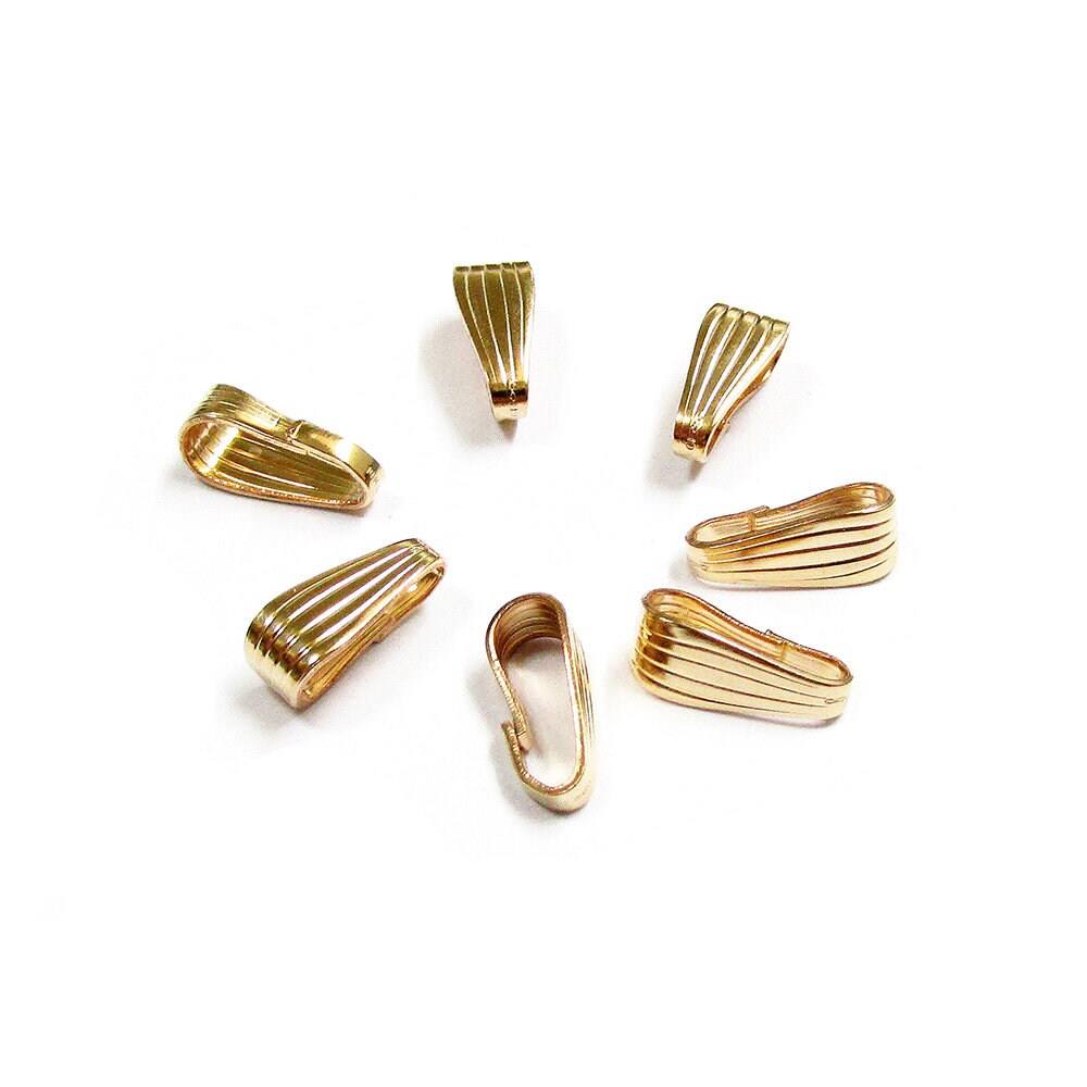 14K yellow gold filled Snap-On Pendant Bail size 11.0x4.5 mm, Jewelry making, Bail gold filled, Bail findings, Bail Gold filled - 1 piece