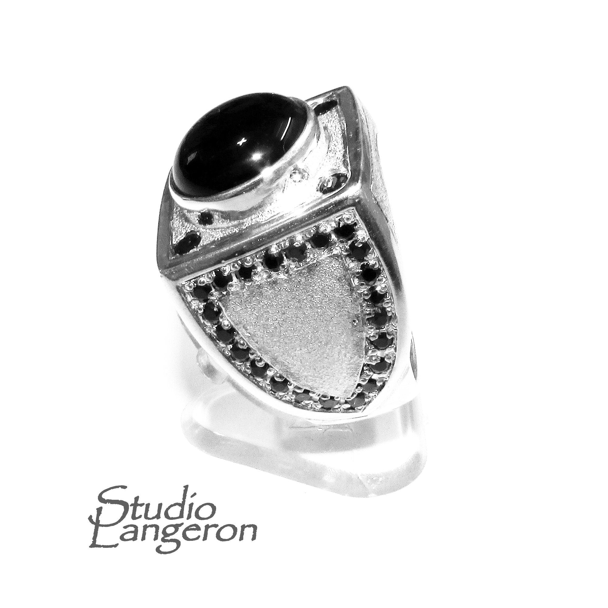 Black onyx ring 925 sterling silver size 10, Handmade ring, single copy, 925 sterling silver, Black onyx, silver ring, gemstone - 1 piece