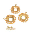 14K Gold Filled cushion blank pendant with setting 12x12 mm - 1 piece