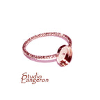 14K Rose gold filled blank ring with bezel cup 6x8mm size 4, 5, 6, 7, 8, 9, 10, 11, Base ring, Bezel cup, Setting, Jewelry making - 1 piece