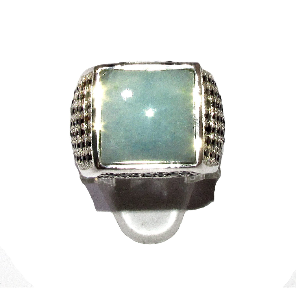 Amazonite man handmade ring 925 sterling silver size 9 1/2, single copy, sterling silver, natural Amazonite, man ring, Handmade ring