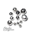 925 Sterling Silver Disco cut shiny Beads Size 2.5, 3, 4, 5, 6 mm, Jewelry making, Disco Ball Spacer Beads, Silver round beads - 1 piece