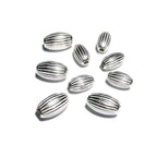 925 Sterling Silver corrugated shiny oval Beads Size 3x5, 4x6.5, 5x7 mm, Jewelry making, Corrugated oval Beads, Silver oval beads - 1 piece