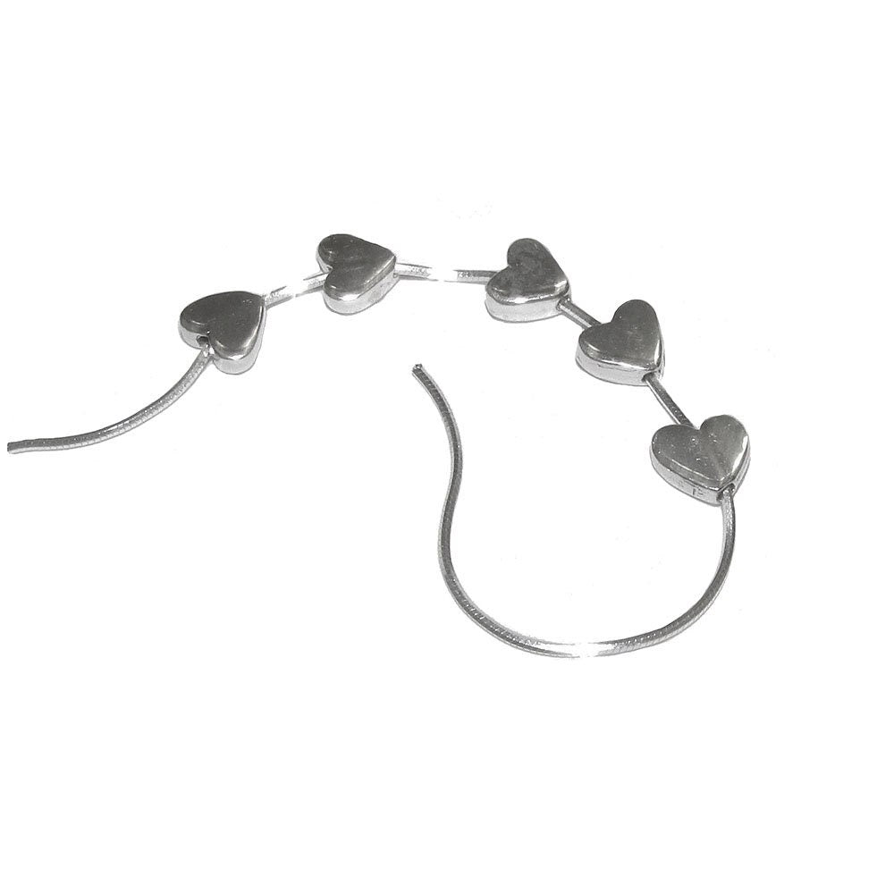 925 Sterling silver Heart flat beads size 5.7x2.2 mm, Flat beads, Beads for bracelets, 925 Silver beads, Jewelry making, Beads - 1 piece