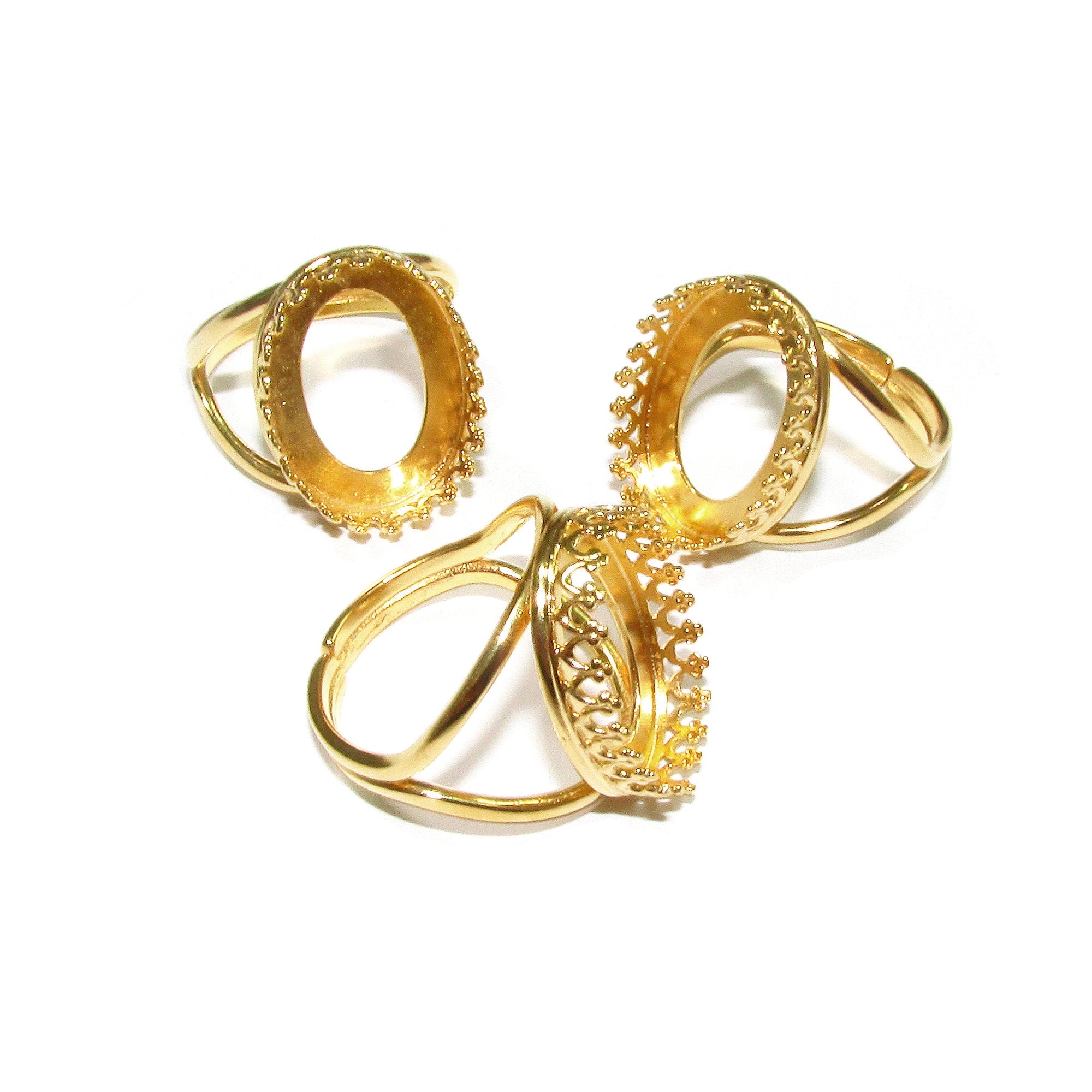 14K Yellow gold filled open base ring with oval bezel cup 13x18 mm, Blank ring, ring gold filled, Jewelry making, 14K gold filled - 1 piece