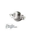 925 Sterling silver Bead Corrugated Safety Clasp size 6 mm, Silver bead clasp, Jewelry making, Silver Clasp, 925 Sterling silver - 1 piece