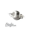 925 Sterling silver Bead Corrugated Safety Clasp size 6 mm, Silver bead clasp, Jewelry making, Silver Clasp, 925 Sterling silver - 1 piece