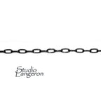 2.5x5.5 mm 925 Sterling Silver Black Rhodium Plated oval cable chain, oval silver chain, Black Rhodium, Jewelry making - 1 Ft (30 cm)