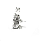 925 Sterling Silver Blank earrings size 14x9 mm with marquise Bezel cup, Jewelry making, Setting, Base Earrings post - 1 pair (2 pieces)