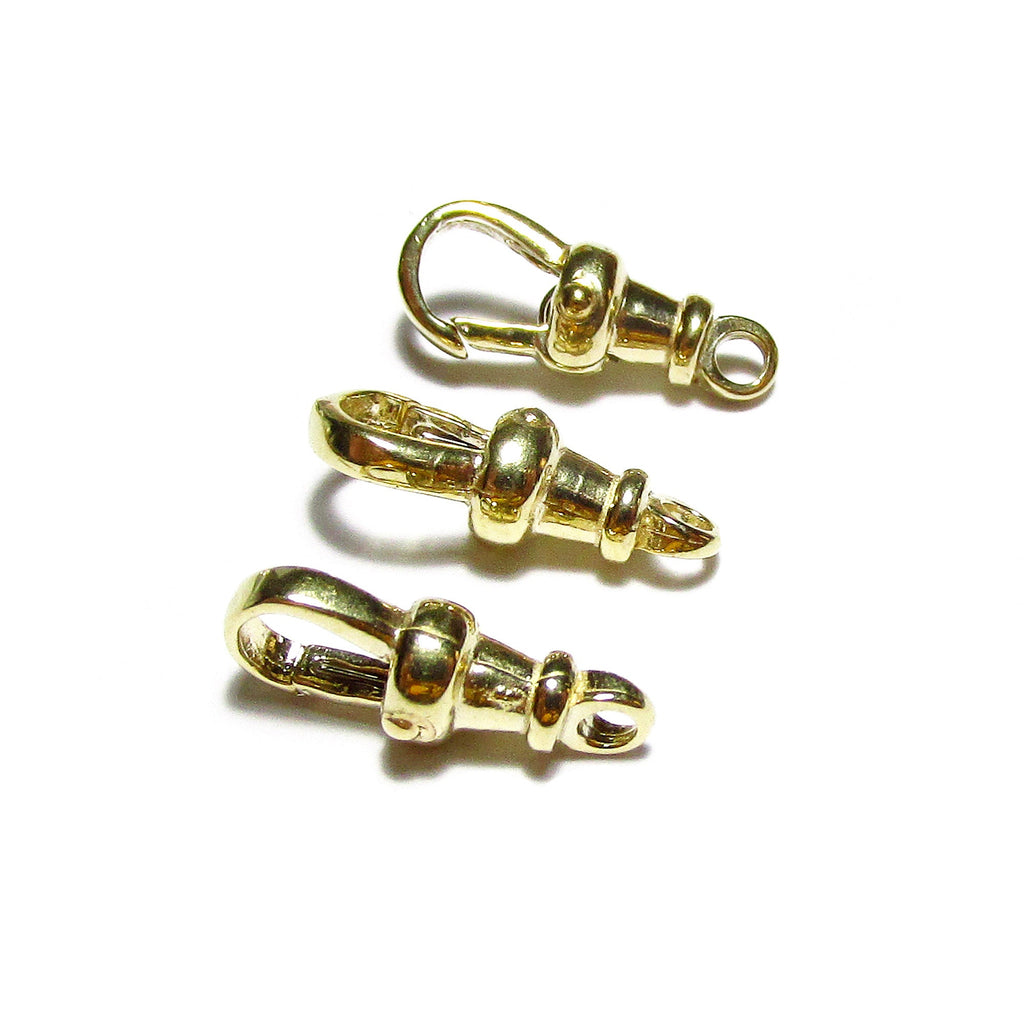 1 piece 14K Yellow solid Gold Albert clasp 13mm Fixed Top Closed loop, Albert clasp, 14K Solid gold, Jewelry making