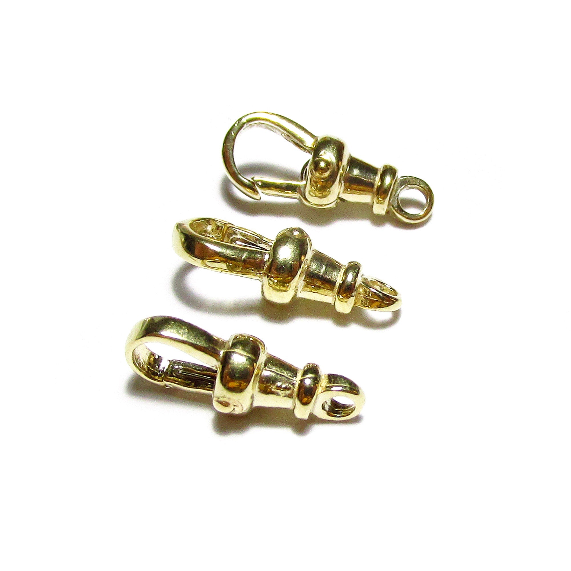 1 piece 14K Yellow solid Gold Albert clasp 13mm Fixed Top Closed loop, Albert clasp, 14K Solid gold, Jewelry making