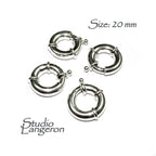 925 Sterling Silver Spring ring Clasps sizes 20 mm, Spring ring clasp, Jewelry making, Sterling silver, 925 Silver clasp, Clasp - 1 piece