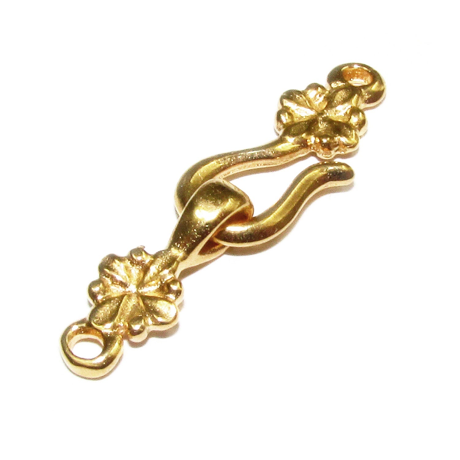 14K Yellow Gold filled Hook Eye Clasps Small, Gold Filled Hook Eye clasp, Clasp findings, 14K Gold Filled clasp, Gold Filled - 1 piece