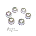 8 mm grey pearls half-drilled Cabochon, Natural Pearl, grey pearls Gemstone, Round pearl, Jewelry making, ring, earrings - 1 piece