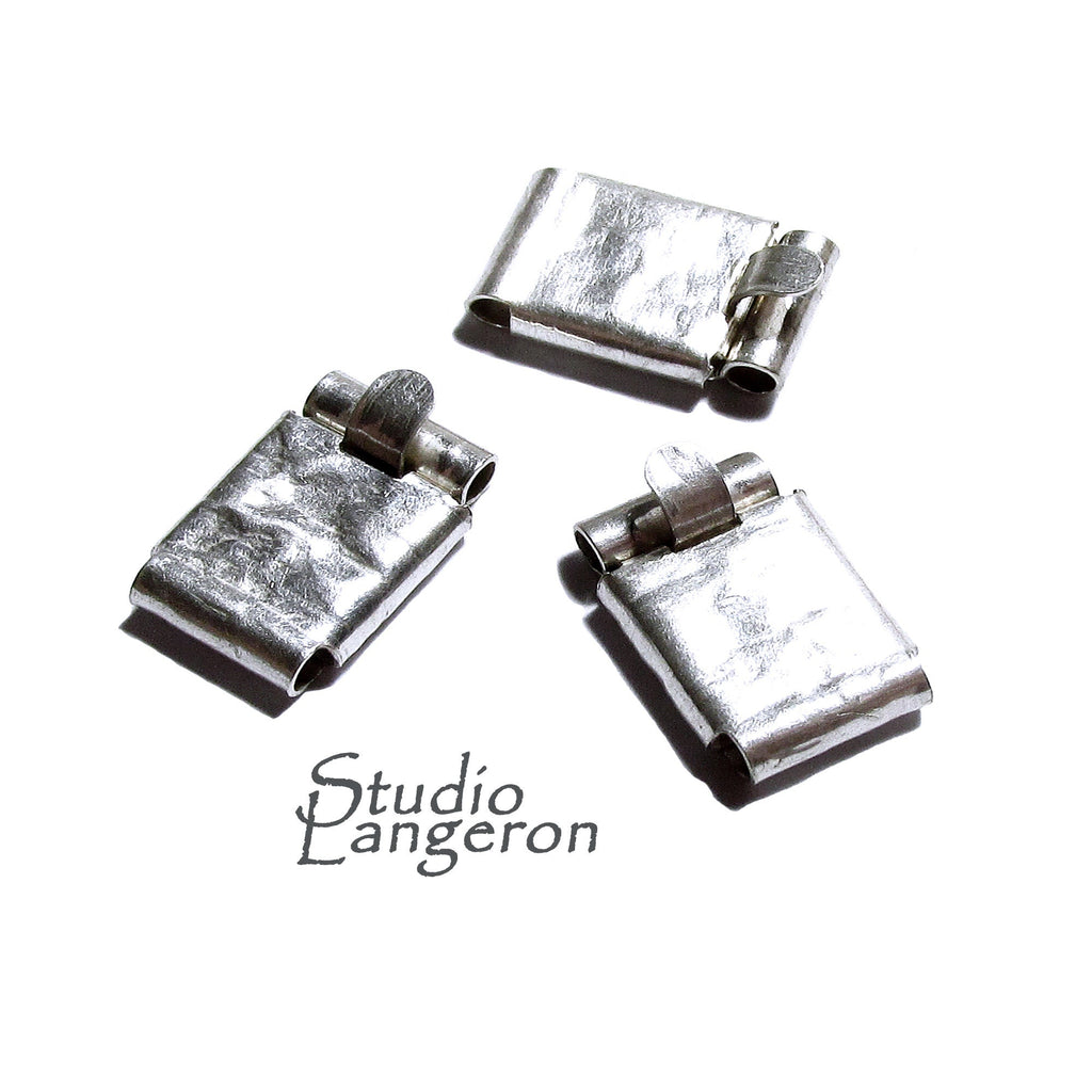 925 Sterling Silver Hammered Box Jewelry Clasps size 16x10mm, Hammered Box clasp, Jewelry making, Silver Clasps, Rectangular clasp - 1 piece