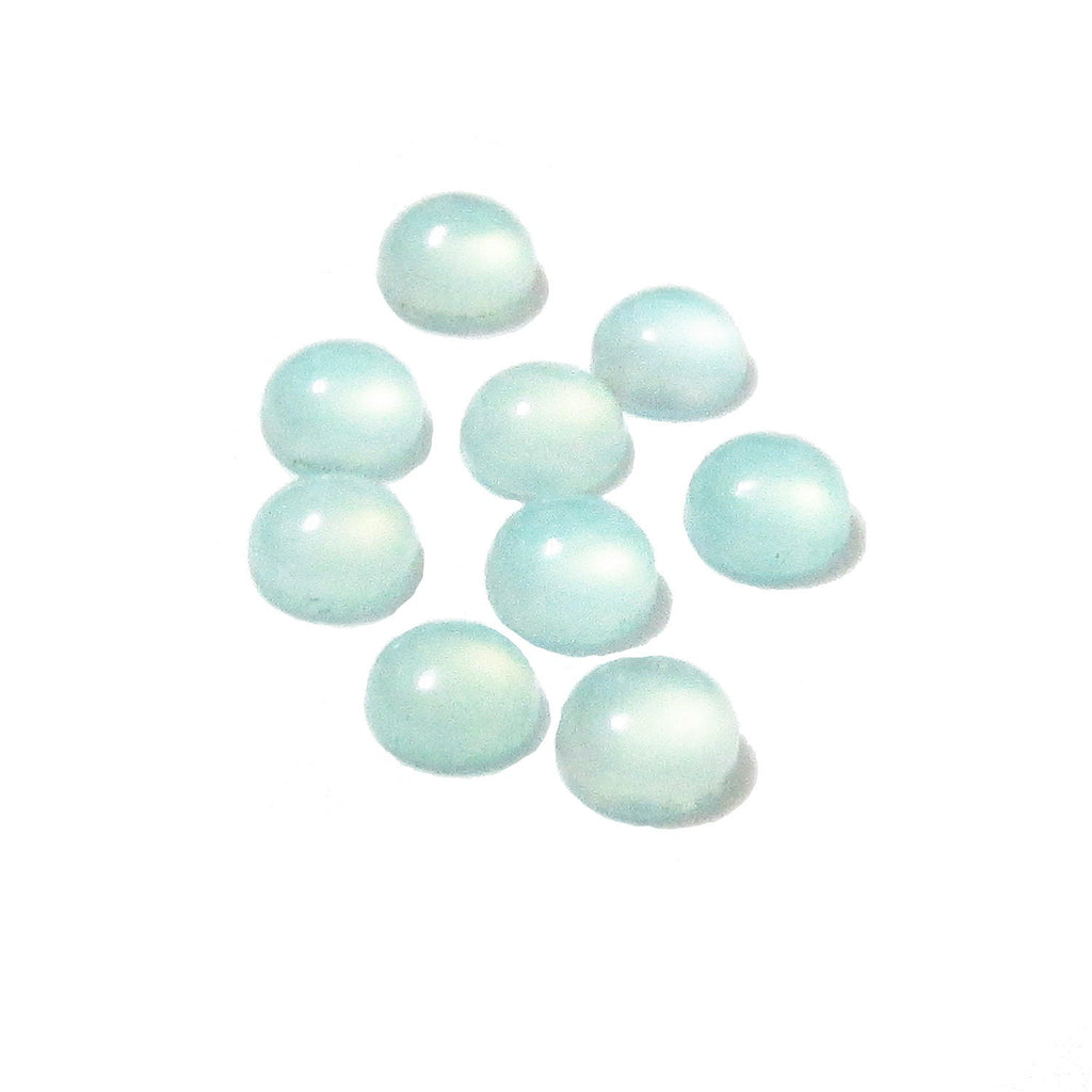 4 mm Aqua Chalcedony Cabochon, Natural Gemstone, Calibrated Size, Aqua Chalcedony, Gemstone, Round cabochon, Jewelry making - 1 piece