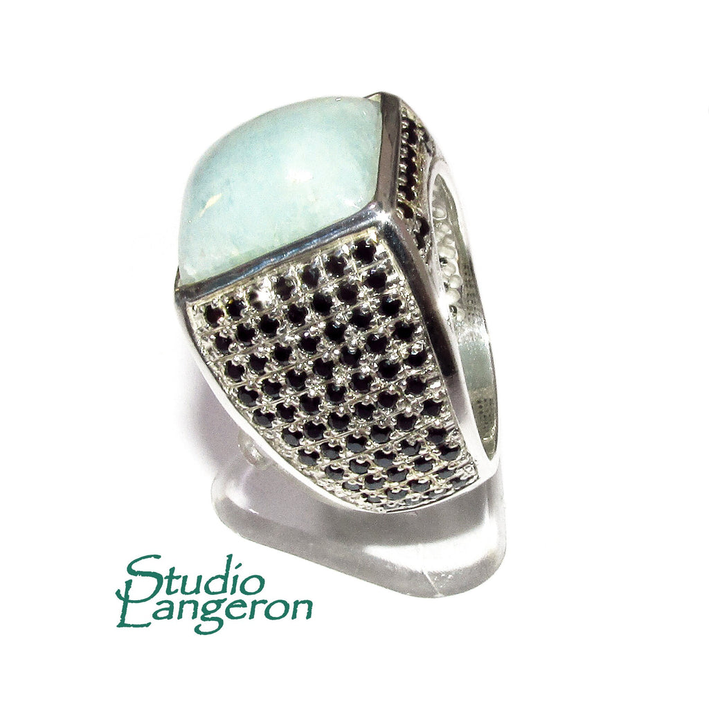 Amazonite man handmade ring 925 sterling silver size 9 1/2, single copy, sterling silver, natural Amazonite, man ring, Handmade ring