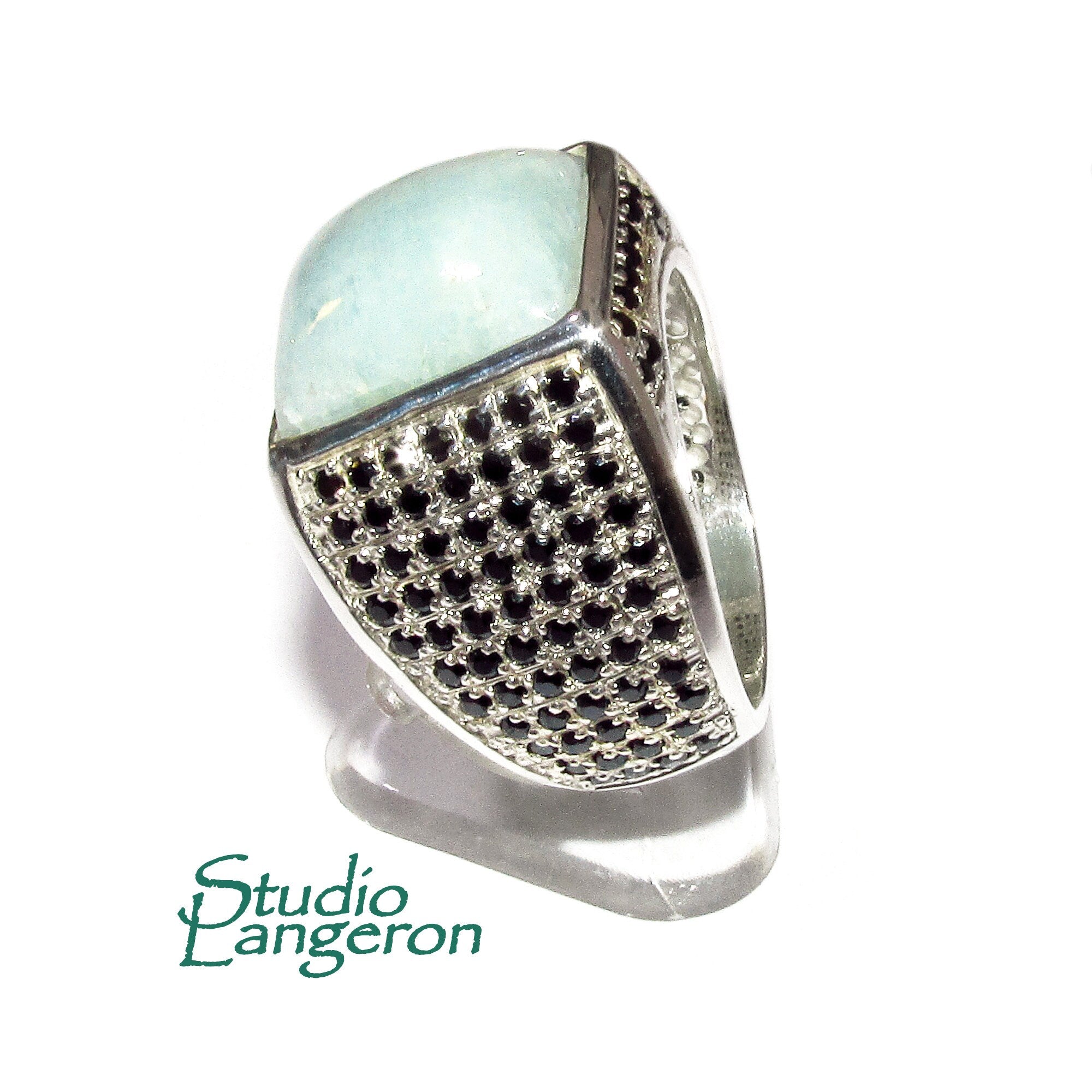 Amazonite man handmade ring 925 sterling silver size 9 1/2, single copy, sterling silver, natural Amazonite, man ring, Handmade ring