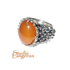 Statement Natural opal ring 925 sterling silver size 7, Handmade ring, single copy, sterling silver, Orange opal, silver ring, gemstone