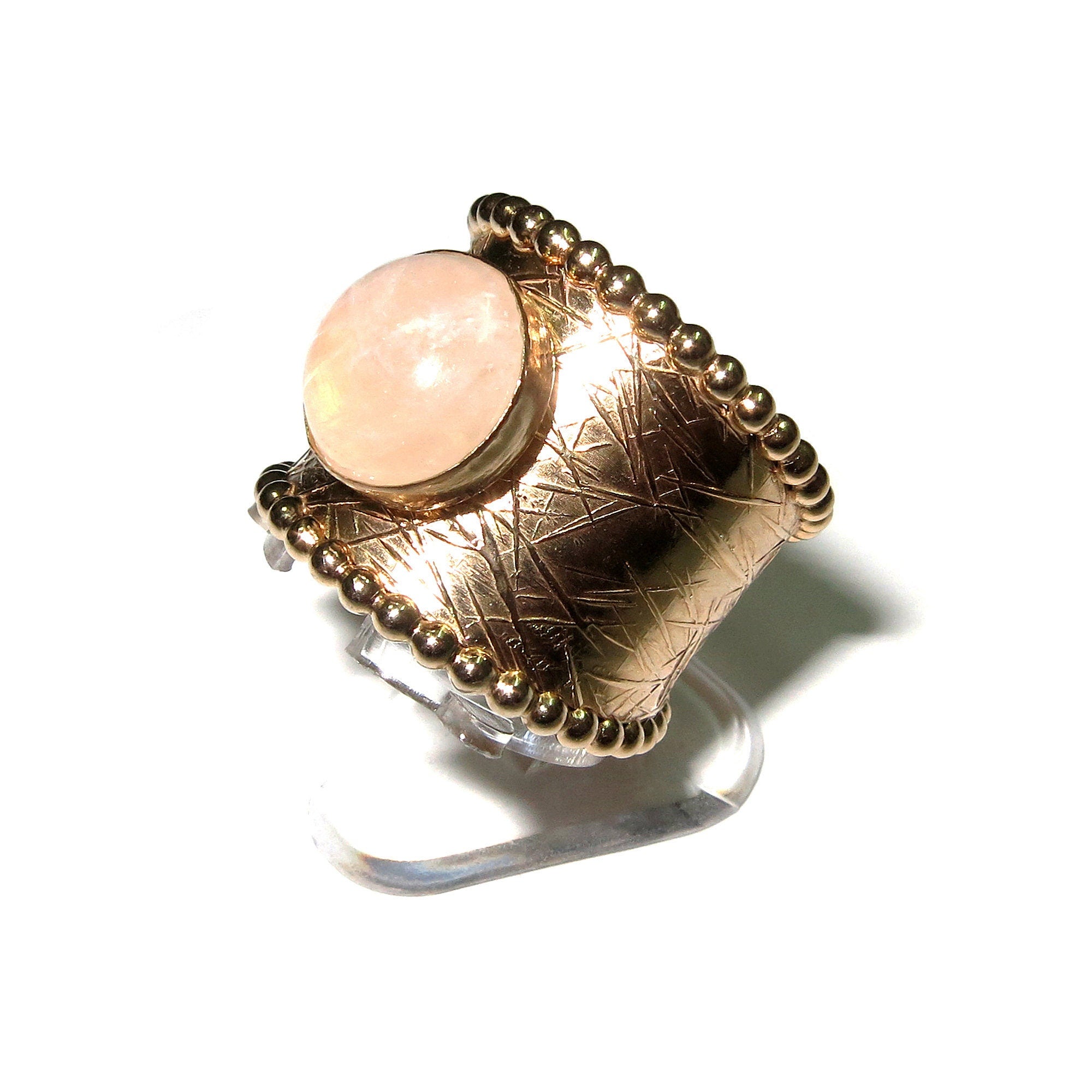 14K Gold Filled handmade moonstone ring size 8, Handmade gold filled ring, Pearl wire, Natural moonstone, gold filled ring, white gemstone