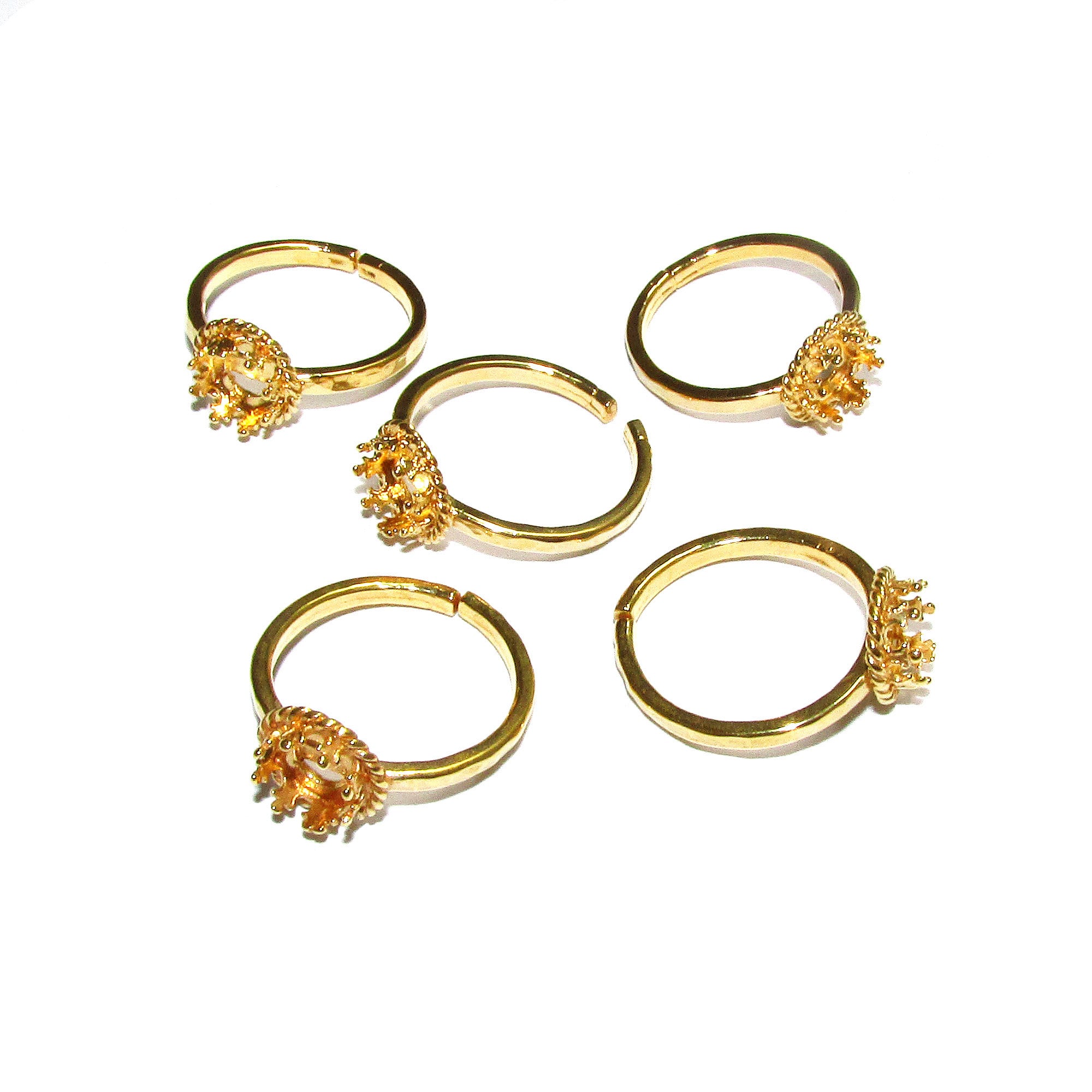 14K Yellow gold filled open blank ring with bezel cup 6 mm, base ring, setting, bezel cup, jewelry making, ring gold filled - 1 piece