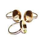 14K Yellow gold filled blank ring with bezel cup 12x16 mm size 4 - 11, Base ring, Bezel cup, Setting, Jewelry making, Ring setting - 1 piece
