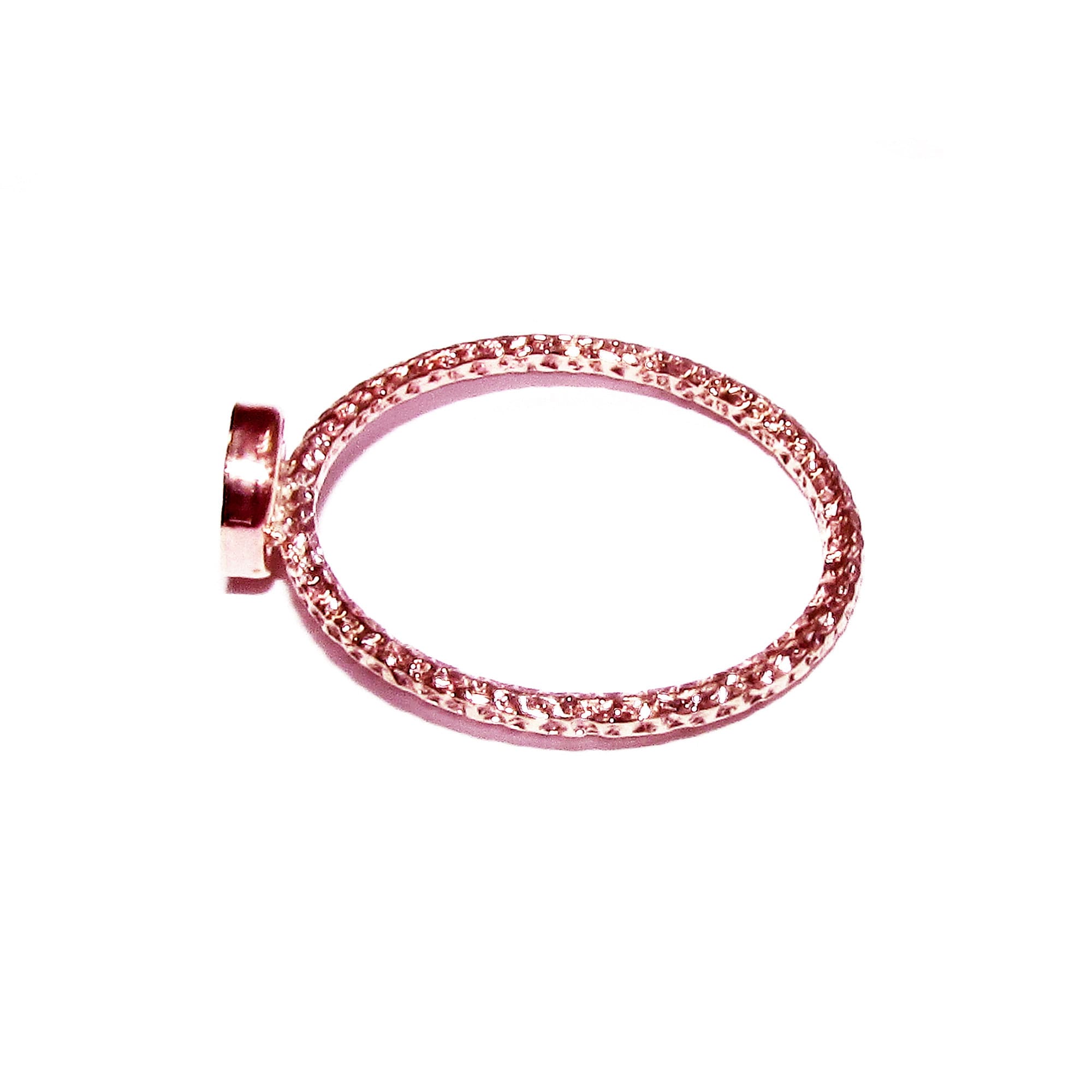 14K Rose gold filled decorative blank ring with bezel cup 5 mm size 4 - 11, Jewelry making, bezel cup, Setting, Base ring - 1 piece