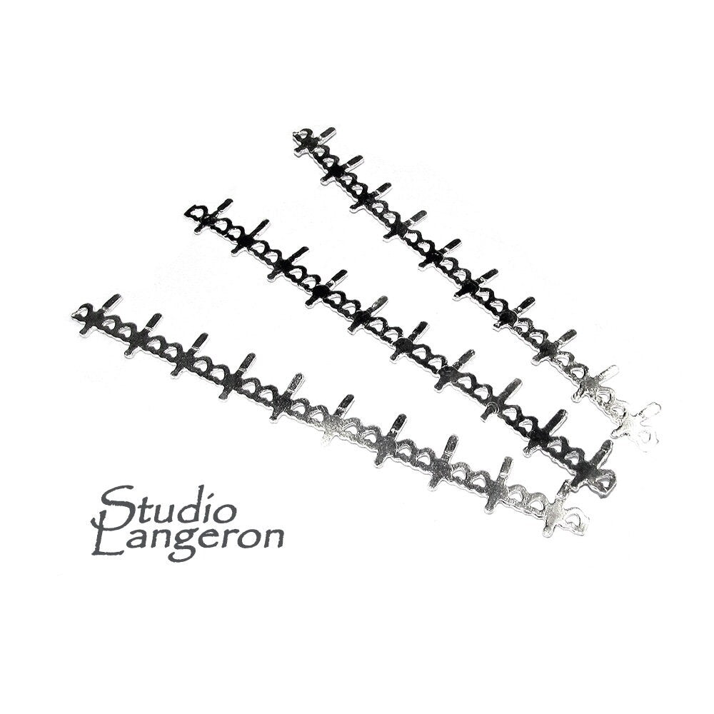 999 Fine silver Casted Bezel wire size 6.5x0.8 cm (2.6 inch), Gallery wire, Setting silver, Gallery pattern, Jewelry making - 1 piece