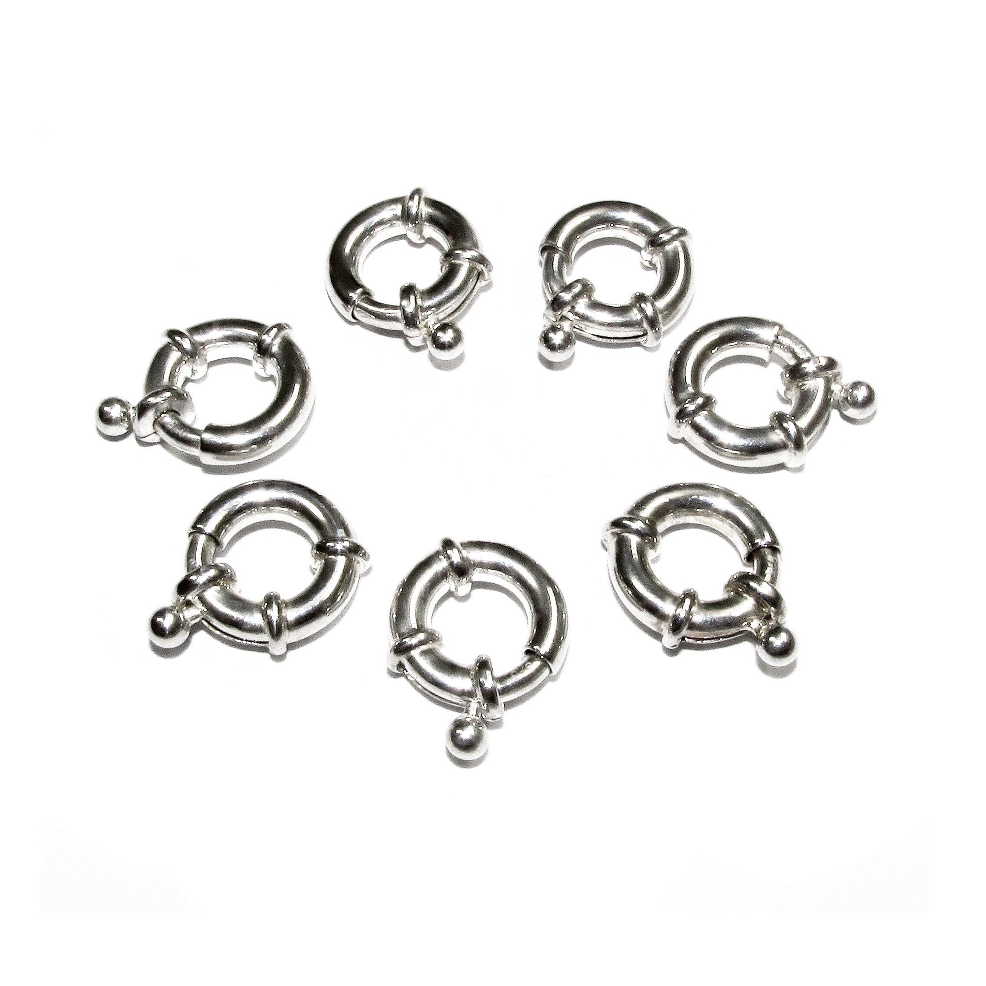 925 Sterling Silver Spring ring Clasps sizes 12 mm, Spring ring clasp, Jewelry making, Sterling silver, 925 Silver clasp, Clasp - 1 piece