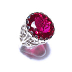 Statement Red topaz ring 925 sterling silver size 8 1/2, Handmade ring, single copy, Red topaz, silver ring, gemstone, Red topaz ring