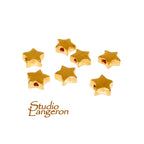 14K Gold filled Star flat beads size 6.7x2.5 mm, Flat beads, Beads for bracelets, 14K Gold filled, Jewelry making, Star Bead - 1 piece