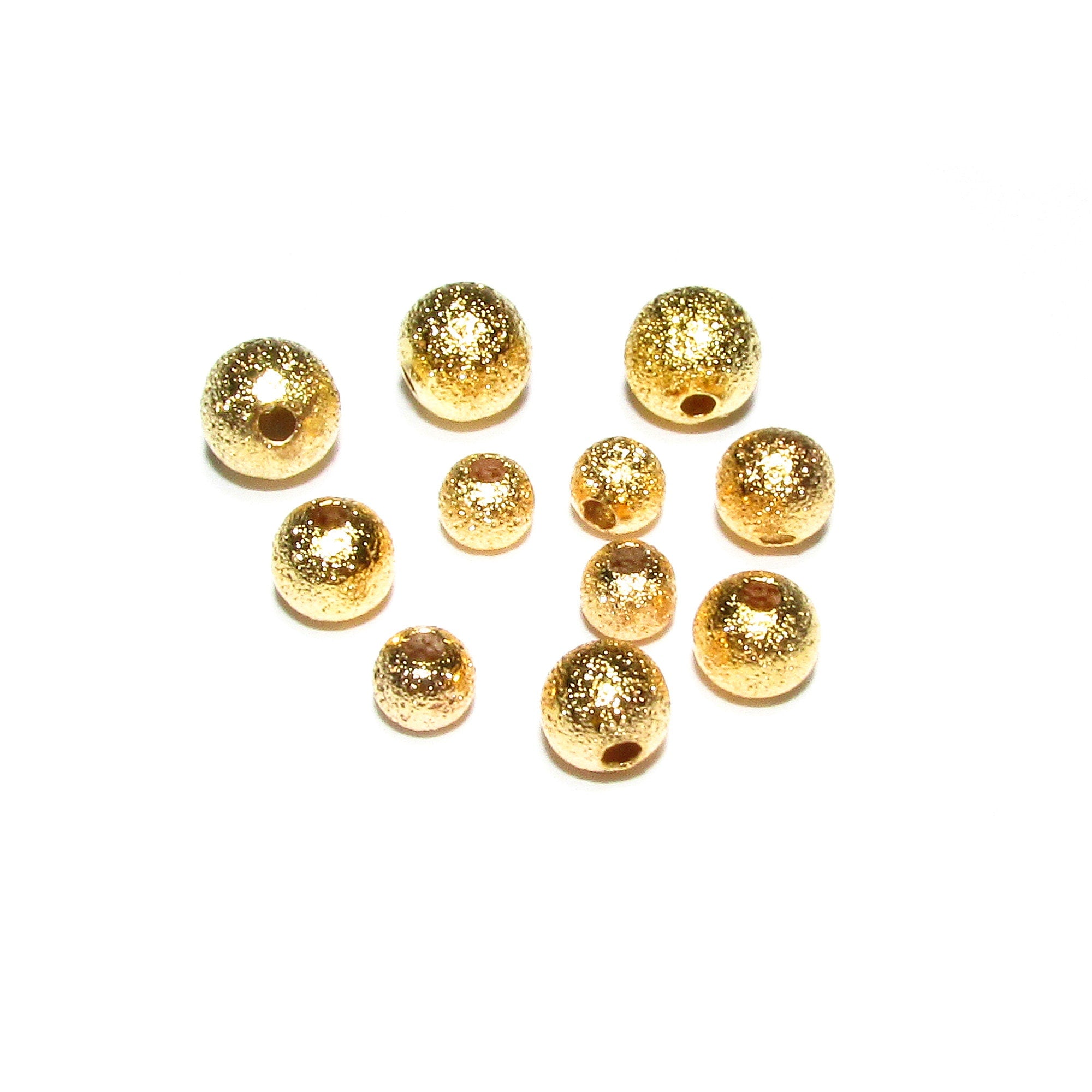 14K yellow gold filled frosted round beads size 3, 4, 5, 6 mm, Frosted gold filled beads, 14K gold filled beads, Jewelry making - 1 piece
