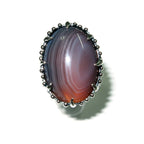 Statement Agate ring 925 sterling silver size 8 1/2, handmade ring, Botswana Agate, single copy, Agate, silver ring, gemstone - 1 piece