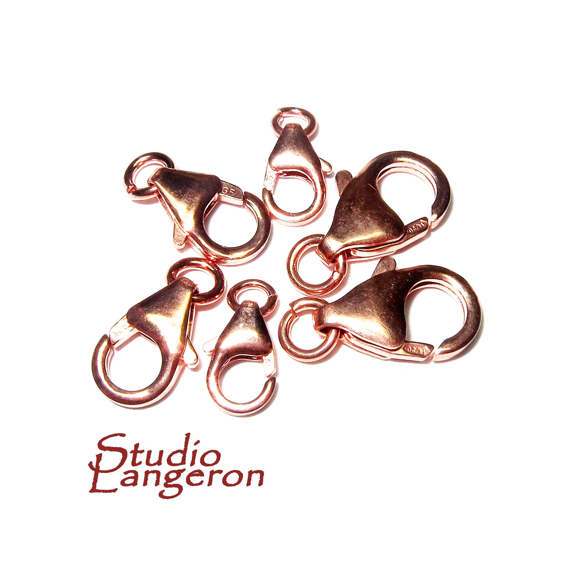 14K Rose Gold Filled Lobster Clasps size 9, 10, 13 mm, Lobster clasp, Clasp gold filled, Rose gold filled, Jewelry making - 1 piece